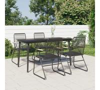 Mobilier à dîner de jardin 5 pcs Noir Rotin PVC 3099217