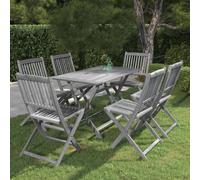 Vidaxl Mobilier À Dîner De Jardin 7 Pcs Bois D'acacia Massif Gris