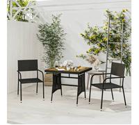 vidaXL Mobilier à Dîner d'Extérieur 3 pcs Ensemble de Salle à Manger de Patio Table et Chaises de Repas Jardin Terrasse 3120086