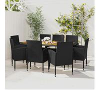 Mobilier à Dîner d'Extérieur 9 pcs Ensemble de Salle à Manger de Patio Table et Chaises de Repas Jardin Terrasse 3120110