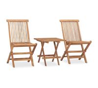 Vidaxl Mobilier À Dîner D'extérieur Pliable 3 Pcs Bois Solide De Teck