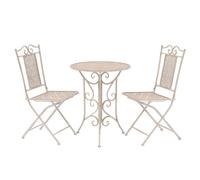 Vidaxl Mobilier De Bistro 3 Pcs Acier Blanc