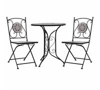 Vidaxl Mobilier De Bistro 3 Pcs Mosaïque Carreaux Céramiques Gris Gris