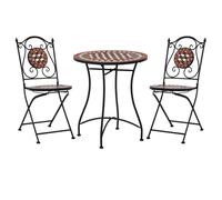 vidaXL Mobilier de bistro – Ensemble 3 pcs Mosaïque 279689 – Table et chaises carreaux
