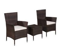Vidaxl Mobilier De Bistro 3 Pcs Résine Tressée Marron