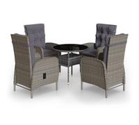 5-delige Tuinset poly rattan grijs3058550