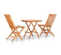 Vidaxl Ensemble De Bistro Pliable 3 Pcs Bois De Teck Solide