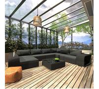 vidaXL Mobilier de Jardin 10 pcs avec Coussins Salon de Jardin Mobilier de Terrasse Mobilier de Patio Meuble d'Extérieur 46817