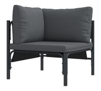 vidaXL Mobilier de Jardin avec Coussin avec Oreiller Anthracite Acier, Salon de Balcon, canapé Moderne, résistant aux intempéries, Confort de Patio idéal, mobilier de Jardin modulaire