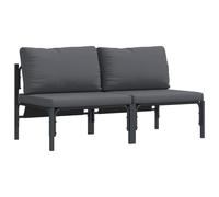 vidaXL Mobilier de Jardin avec Coussin avec Oreiller Anthracite Acier, Salon de Balcon, canapé Moderne, résistant aux intempéries, Confort de Patio idéal, mobilier de Jardin modulaire