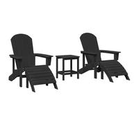 vidaXL Mobilier de Jardin Lounge 3 pcs Noir 38 x 38 x 46 cm Plastique, Jardin et terrasse, Meubles d'extérieur Solides, chaises Longues élégantes, Confortables Designs pour Le Jardin