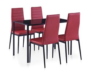 vidaXL Mobilier de Salle à Manger 5 pcs Rouge Bordeaux