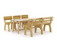 Vidaxl Mobilier De Salle À Manger De Jardin 5 Pcs Bois De Pin Imprégné