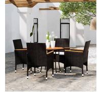 Vidaxl Mobilier De Salle À Manger De Jardin 5 Pcs Résine Tressée Noir Noir