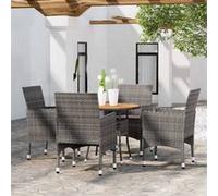 vidaXL Mobilier de Salle à Manger de Jardin 5 pcs Mobilier à Dîner de Terrasse Table et Chaises de Repas Salon de Jardin 3058493 Gris G