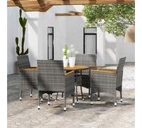 vidaXL Mobilier de Salle à Manger de Jardin 5 pcs Mobilier à Dîner de Terrasse Table et Chaises de Repas Salon de Jardin 3058497 Gris G