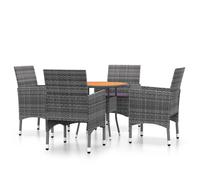 Vidaxl Mobilier De Salle À Manger De Jardin 5 Pcs Résine Tressée Gris Gris
