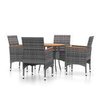 Vidaxl Mobilier De Salle À Manger De Jardin 5 Pcs Résine Tressée Gris Gris