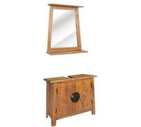 vidaXL Mobilier de salle de bain Bois de pin massif recyclé Brun G
