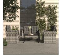 Vidaxl Mobilier D'extérieur 4 Pcs Avec Coussins Résine Tressée Gris