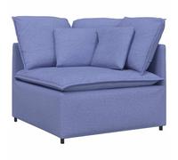 vidaXL Module d'angle pour canapé modulable avec Coussins Bleu Jean 100 cm