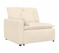 vidaXL Module d'extrémité d'accoudoir de canapé modulaire avec Coussins crème 100 cm