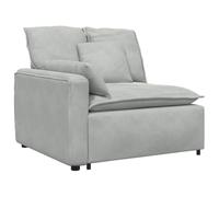 vidaXL Module d'extrémité d'accoudoir de canapé modulaire avec Coussins Gris Clair 100 cm