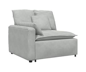vidaXL Module d'extrémité d'accoudoir de canapé modulaire avec Coussins Gris Clair 100 cm