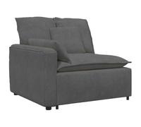 vidaXL Module d'extrémité d'accoudoir de canapé modulaire avec Coussins Gris foncé 100 cm