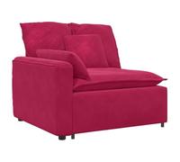 vidaXL Module d'extrémité d'accoudoir de canapé modulaire avec Coussins Rouge Bordeaux 100 cm