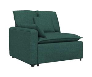 vidaXL Module d'extrémité d'accoudoir de canapé modulaire avec Coussins Vert foncé 100 cm