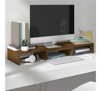 Vidaxl Support De Moniteur Marron Miel 60x24x10,5 Cm Pin Solide Multicolore