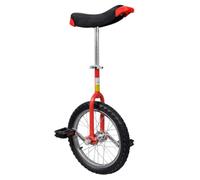 vidaXL Monocycle ajustable 16 pouces Rouge pour jeunes enfants débutants