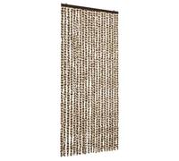 vidaXL Moustiquaire rideau de porte Chenille Beige et marron 90x220 cm contre mouches et moustiques