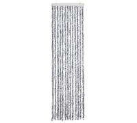 vidaXL Moustiquaire rideau pour porte Chenille contre mouches et moustiques 56x200 cm Blanc et gris