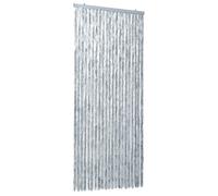 vidaXL Moustiquaire rideau de porte Chenille – Protection insectes, imperméable 90x220 cm Blanc/Gris