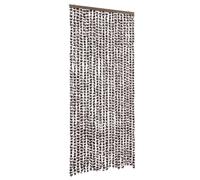 vidaXL Moustiquaire pour porte – Rideau Chenille – Marron et blanc – 90x220 cm