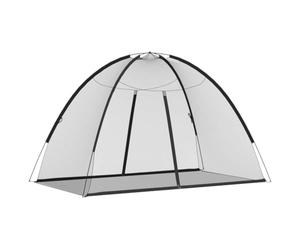 vidaXL Moustiquaire mongole avec Portes 220 Maille Noir 200x120x130 cm, moustiquaire pour lit, moustiquaire Portable, moustiquaire Pliable