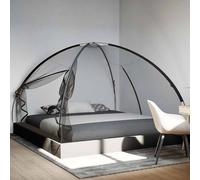 Vidaxl Moustiquaire Mongole Avec Portes 220 Maille Noir 200x200x135 Cm