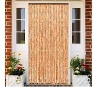 vidaXL Moustiquaire porte Chenille contre mouches et moustiques 100x220 cm ocre/blanc