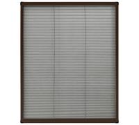 vidaXL Moustiquaire plissée pour fenêtre aluminium brun 80x100 cm