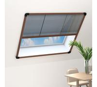 Vidaxl Moustiquaire Plissée Pour Fenêtre Aluminium Marron 120x120 Cm