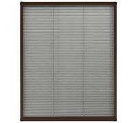 vidaXL Moustiquaire Plissée pour Fenêtre Moustiquaire contre Insectes Volants Anti-moustique Maison Intérieur Aluminium Marron 80x100 cm
