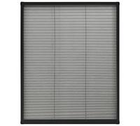 vidaXL Moustiquaire Plissée pour Fenêtre Moustiquaire Contre Insectes Volants Anti-Moustique Maison Intérieur Aluminium Anthracite 80x100 cm