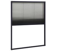 vidaXL Moustiquaire Plissée pour Fenêtre Moustiquaire Contre Insectes Volants Anti-Moustique Maison Intérieur Aluminium Anthracite 60x80 cm