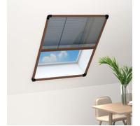 Moustiquaire plissée pour fenêtre Aluminium Marron 60x80 cm