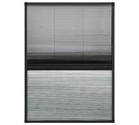 vidaXL Moustiquaire Plissée pour Fenêtre Moustiquaire Contre Insectes Volants Anti-Moustique Maison Intérieur Aluminium 80x120 cm avec Auvent