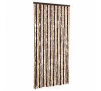 vidaXL Moustiquaire Rideau d'Insectes de Porte Rideau Contre Mouches Caravane Extérieur Maison Mobile Beige et Marron Clair 90x200 cm Chenille