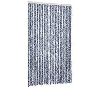 vidaXL Moustiquaire, Rideau d'Insectes de Porte, Rideau contre Mouches Extérieur Intérieur Maison, Bleu et Blanc 118x220 cm Chenille