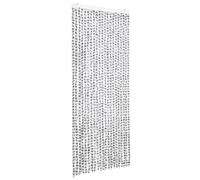 vidaXL Moustiquaire Rideau d'Insectes de Porte Rideau Contre Mouches Moustiques Caravane Extérieur Gris Clair et Gris Foncé 90x220 cm Chenille